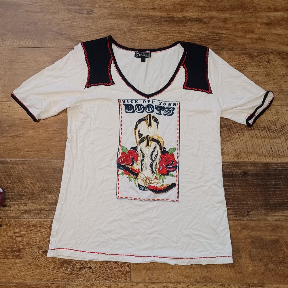 Soft Western Cowgirl Top Large